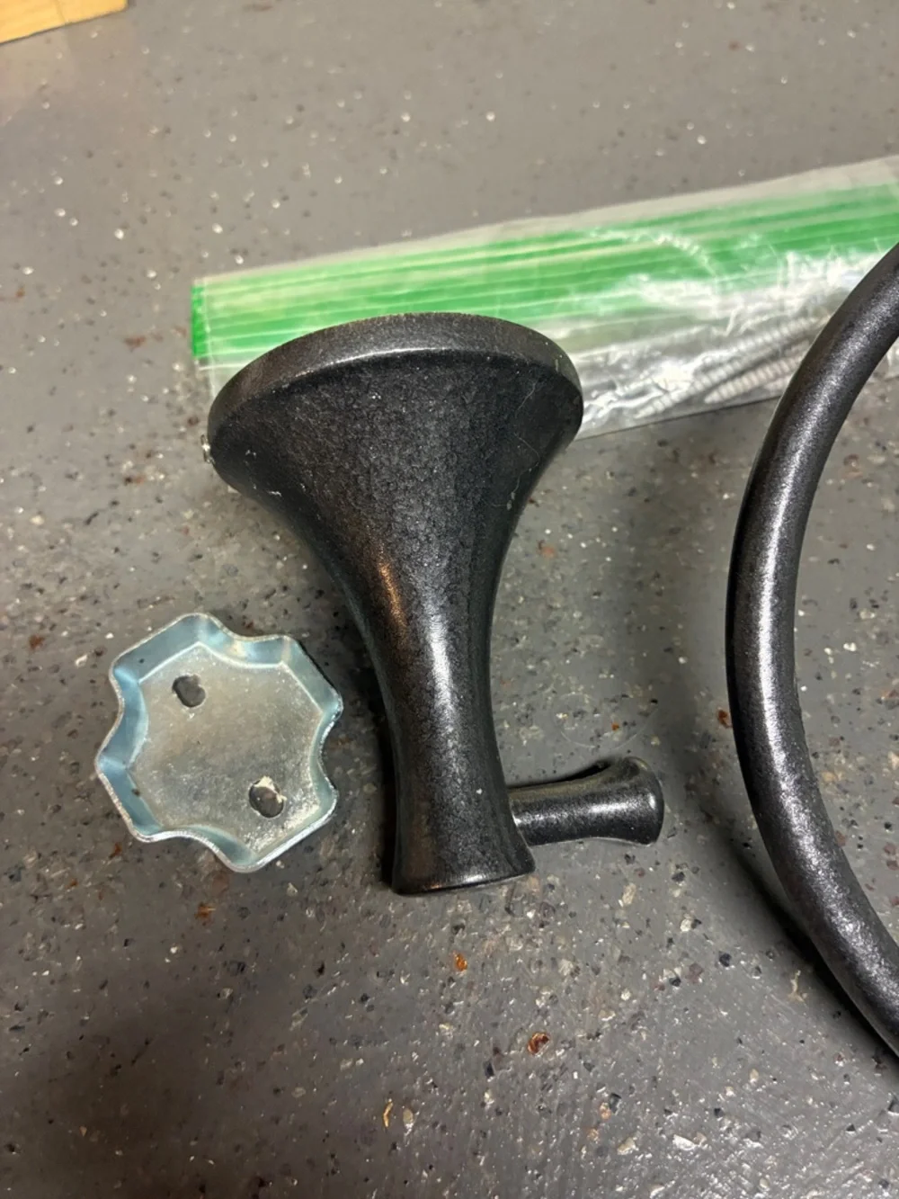 Black Bath Accessory Set - Towel Ring, Hook & Toilet Paper Holder
